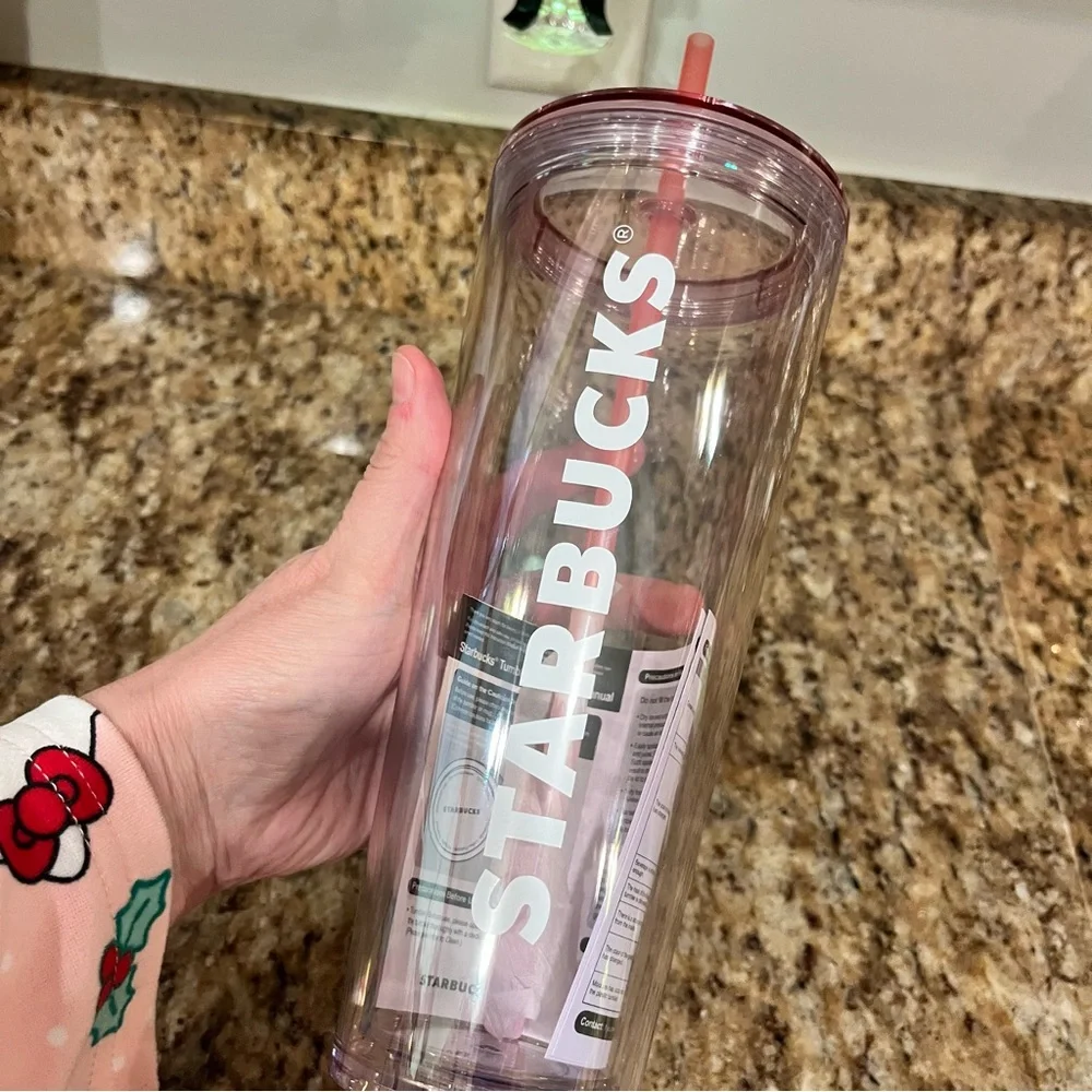 New Starbucks Korea 2023 Cherry Blossom Hologram Cold Cup 710ml Pink Venti